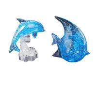 Luwecf Kids 3D Jigsaw Puzzle Crystal Handicraft Blue Dolphin & Model Build