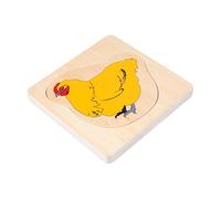 Luwecf Kids' Wooden Layered Puzzle: Life Cycle Puzzle Promotes Understanding of Nature Through Practical Application, Ideal for Gifts, Playrooms, And Les, Hen