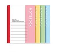 Luwecf Lined Notebook, Thick Paper, Non-Bleed, Lined Page Layout, Portable Notepad, Home Organization, For Researchers, 32K, 50 sheets per book, 10 books, with 10 gel pens