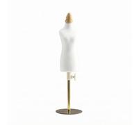 Luwecf Mannequin For Teaching Fashion Form Modeling Display Adjustable Foam Torso Metal Support Pole Suitable for Designer Workspace , Gold , 1/4