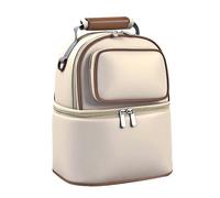Luwecf Maternity Cooler Bag Backpack, Work, Insulated Cooler Bag for Nursing Moms, Travel, breast milk storage, Beige and Brown, Beige