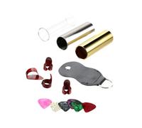Luwecf Metal And Glass Slides with Finger Picks, Carrying Bag for String Instruments, 70mm