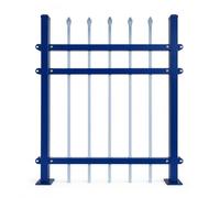 Luwecf Metal Fence Panel Outdoor Powder Coated, Zinc Steel, Customizable Design, Includes Fence Post, Zinc Alloy Construction, Assembly, 1.2 Meters high, 3 Horizontal Bars per Meter