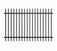 Luwecf Metal Fence Panel Outdoor Powder Coated, Zinc Steel, Customizable Design, Includes Fence Post, Zinc Alloy Construction, Assembly, 1 Meter high, 3 Horizontal Bars per Meter