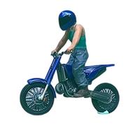 Luwecf Miniature Motorcycle Figurine Model Resin Character Biker Architecture Suitable for Educational Play Decoration Art Collection Diorama, blue