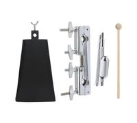 Luwecf Percussion Holder Cow Bell Noise Maker Parts for Drumset 6" Accs Adjustable Hand Percussion Cowbell with Clamp Cowbell Holder, B Set