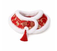 Luwecf Pet Costume, Red Brocade Pet Cape for Cat and Dog Celebrations, for Pet Owners, Red Brocade Shawl, Red, S