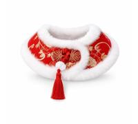 Luwecf Pet Costume, Red Brocade Pet Cape for Cat and Dog Celebrations, for Pet Owners, Red Brocade Shawl, Red, M