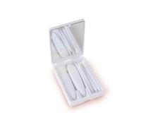 Luwecf Portable Cosmetic Brushes On-the-Piece Makeup Brush Set Powder Foundation Eyeshadow Soft Synthetic Bristles In Mirror Case Suitable for Giving Daily Use, Mini 5-piece set, white with case