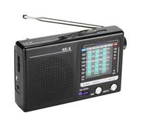 Luwecf Portable Radio Pocket-Sized Mini AM FM Analog Handheld Speaker Operated Headphone Jack PP Build Suitable for Outdoor Indoor Emergency, Black