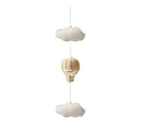Luwecf Rattan Hot Air Balloon Cloud Ornament,Woven Pendant,Baby Mobile for Crib for Kids Room, 2 Cloud