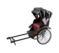 Luwecf Rickshaw Miniature Model Tricycle Collection in Alloy with Moving Parts, Vintage Decorative Metal Object, Classic Reproduction for Collectors, Black Rickshaw