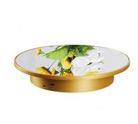 Luwecf Rotating Display Stand Round Mirrored Electric Turntable USB Power Stable Base Smooth Rotation Suitable for Jewelry Accessories Product Photography Filming, Mirror Gold, 26-40cm
