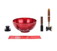 Luwecf Singing Bowl Tibetan Bowl Meditation Bowl Music Bowl As Complete Set with Mallet Made of Alloy And Wood for Personal Meditation And Ach, C5