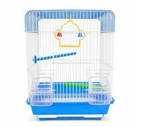 Luwecf Small Bird Cage for Parakeets, Budgies, Canaries, and Finches, Metal Travel Cage with Perch and Feeder