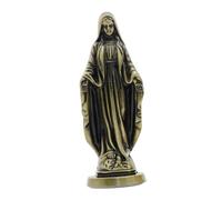 Luwecf Statue Standing Figurine Religious Decoration Art Object Made of Zinc Alloy for Devotion Prayer Living Room Car Decor, Retro Green