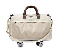 Luwecf Travel Tote Bag with Detachable Trolley Rolling Duffel Suitcase Lightweight Laptop Briefcase Nylon Foldable Wheeled Bag Suitable for Women Business Tr, Gray