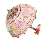 Luwecf Vintage Mini Trinket Box Earring Organizer Jewelry Storage Enamel Decorative Box Made of Alloy with Creative Design for Home Gifts Bath, Pink A