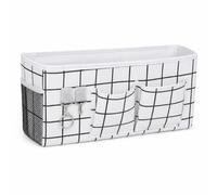 Luwecf Waterproof Hanging Cloth Storage Basket, Linen, Dormitory Use, Modern Minimalist Style, Metal, Mesh Construction, For Home, For, Waterproof cotton and linen hanging basket - little panda