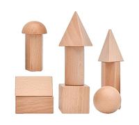 Luwecf Wood Geometric Solid Blocks Teaching Aid Educational Toys for Classroom