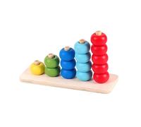 Luwecf Wooden Color Sorting Stacking Toys Counting Game Teaching Aids Math Learning