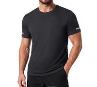 LUWELL PRO 1 Pack Mens T Shirts Gym Tops for Men UK Running Shirts Quick Dry Sport Clothes Moisture Wicking Athletic Shirt Breathable Short Sleeve Work Tshirts (YF-UK-T5050-Black-3XL)