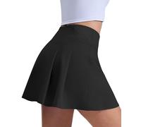 LUWELL PRO Tennis Skorts for Women UK Women's Sport Skirt with Shorts Underneath Pleated Golf Skirts with Liner Pocket High Waisted of Ladies Workout Skort Quick Dry Lightweight（Q3360-Black-S）