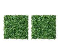 LUWENER 2 Pcs 50cm×50cm Artificial Plant Wall Panels, Combine to 1m×0.5m | Dense Green Wall, Modern Decor, Home Bathroom, Garden, Patio, Office, Indoor, Outdoor