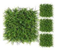 LUWENER 4PCS Artificial Plant Wall Panels, 100 x 100cm Regular Ferns Shrubs Grass Privacy Hedge Wall, Privacy Green Living Fence Grass Backdrop for Indoor Outdoor Home Garden Decoration(4,50x50cm)