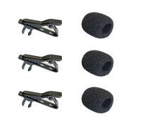 Luwigs 3pcs Lavalier Microphone Metal Tie Clips with 3pcs Lapel Mic Windscreen Foam Covers, Lapel Microphone Replacement Kit, Metal Lapel Mic Clips Sponge Cover Kit (6 Pack, 6mm)