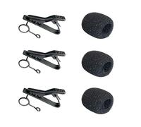 Luwigs 3pcs Lavalier Microphone Metal Tie Clips with 3pcs Lapel Mic Windscreen Foam Covers, Lapel Microphone Replacement Kit, Metal Lapel Mic Clips Sponge Cover Kit (6 Pack, 7.5mm)