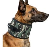 Luwint Anti-Bite Dog Neck Protector - Adjustable Neck Wrap, Safeguard for Hounds in Hunting, Hiking & Training (Green Camouflage)