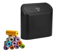 luwiscook 1Pc Mini Car Trash Can Bin with Lid & 150pcs Trash Bags, Vehicle Car Rubbish Garbage Trash Can Bin Storage for Front Back Seat Accessories, Office, Home