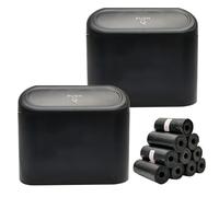 luwiscook 2Pcs 1.45L Car Trash Can with Lid & 150pcs Trash Bags, Upgrade Large Hook ABS Waterproof Car Organizer Bin, Extra Thick Mini Garbage Can Storage for Cars Front Back Seat Office Home