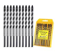 luwiscook 6mm Tile Drill Bit, 10Pcs Professional Tungsten Carbide Drill Bit, Industrial Strength Drill Bits for Porcelain, Ceramic Tile, Brick, Marble, Cement, Glass, Plastic, Wood (6mm x 10pcs)