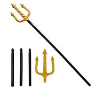 luwiscook Aquaman Gold Trident Prop, Halloween Trident Plastic Spear Toys for King Neptune Costume Accessory, Adults Kids Halloween Cosplay, Weapon Party Gear