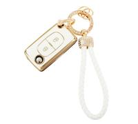 luwiscook Car Key Cover with Keychain Lanyard, 2 Buttons Smart Soft TPU Key Fob Protection Case Compatible with Peugeot 107 207 307 307S 308 407 607 807 5008 Citroen C2 C3 C4 C5 C6 C8 Xsara