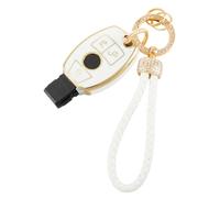 luwiscook Car Key Cover with Keychain Lanyard, 3 Buttons Smart Soft TPU Key Fob Protection Case Compatible with Mercedes Benz A B C E G R S M Class CLA CLS GLA GLC GLE GLS GLK GL