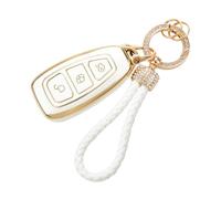 luwiscook Car Key Cover with Keychain Lanyard, 3 Buttons Smart Soft TPU Key Fob Protection Case for Ford Focus C-Max Galaxy B-Max Grand C-Max Kuga Mondeo S-Max