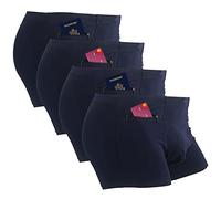 LUWOO 4 Packs Pocket Underwear for Men with Zipper Pocket, Travel Boxer Brief, LargeSize (Dark Blue)