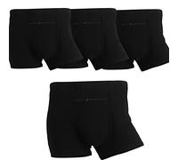 LUWOO 4 Packs Underwear for Men with Zipper, Travel Boxer Briefs, LargeSize, Black