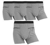 LUWOO 4 Packs Underwear for Men with Zipper, Travel Boxer Briefs, LargeSize (Gray)