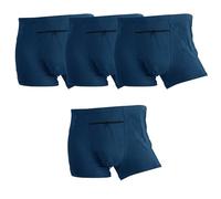 LUWOO 4 Packs Underwear for Men with Zipper, Travel Boxer Briefs, Medium Size, Blue
