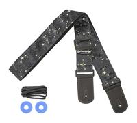 LUWOO Ukulele Strap Belt, Adjustable Shoulder Strap for Folk, Electric Guitar Bass, Starry Pattern Uke Strap for Mandolin, Banjo, Concert (Starry Black)