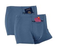 LUWOO Underwear for Men with Zipper, Travel Boxer Brief, Medium Size 2 Packs (Blue)