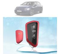 LUWU Car Key Cover Cases for Vw Golf 8/ Seat Leon Ateca Tarraco/ Skodα Octavia Enyaq/ ID.3 ID.4 Multivan T7/ Cuprα Formentor Born 2020-2024 2025 TPU Silicone 3 Buttons Car Key Fob Cover (Red)