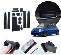 LUWU Compatible with Fiat 500 Abarth 595 2016-2024 2025 Accessories UK Car Non-Slip Mats Abarth 595 Rubber Mats Cup Holder Inserts Liners Centre Console Door Slot Mat Interior Accessories (Blue)