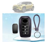 LUWU Compatible with New Toyota C-HR 2024 / Yaris Cross 2020-2024 Car Key Cover Cases Keychain TPU Car Key Fob Accessories Keyring Protective CHR 2024 Accessories (Purple)