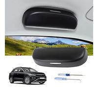 LUWU Compatible with VW T-ROC/Seat Ateca Seat Leon MK4 Cuprα Formentor/Kodiaq Karoq/F-or-d Focus MK4 Sunglasses Holder Glasses Case Storage Box Organiser Accessories (Black)