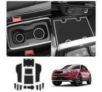 LUWU Kompatibel mit Opel/Vauxhall Mokka B Mokka-e 2021-2024 2025 Rubber Mats Mocha e Centre Console Non-Slip Mats Anti-Dust Cup Holder Door Seam Car Mats Interior Accessories (White)